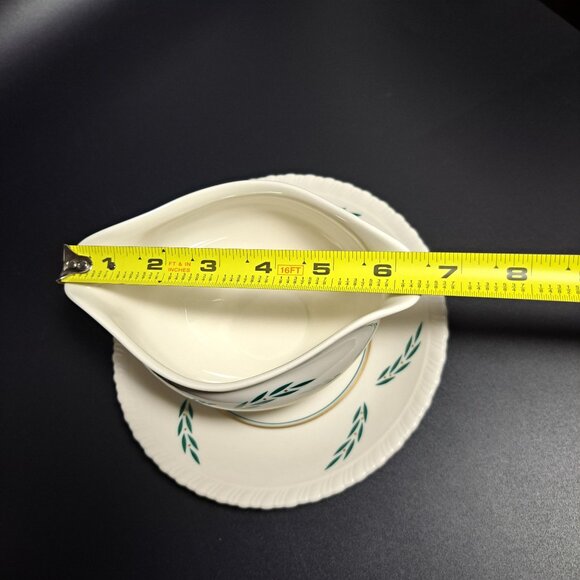 Hanover China Coronation Gravy Sauce Boat Attached Underplate Gold Accents - Picture 3 of 9